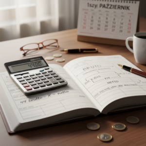 Pierwsza praca: jak obliczyć 44 brutto na netto i co to oznacza?